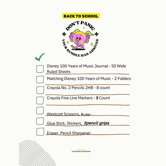 Kids School Supplies Kit For Elementary Home School Essentials 25 Pieces - Picture 3 of 3